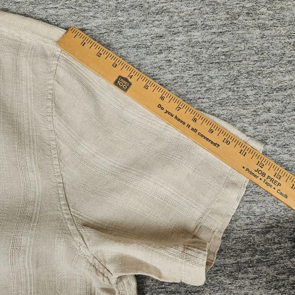 The A&F Summer Linen Blend Men's XXL Cream Camp Button Up Casual Beach Preppy